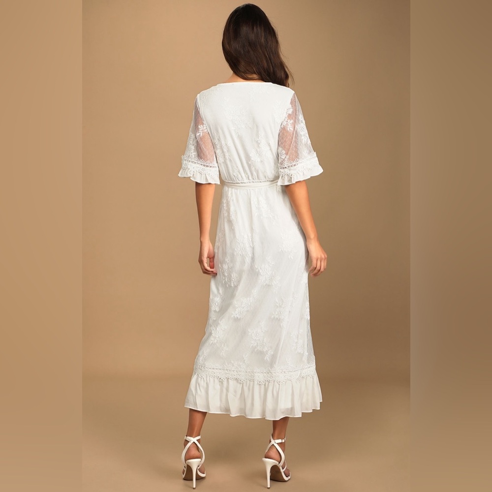 Lulus Memorable Moments White Lace Midi Dress - Picture 9 of 11